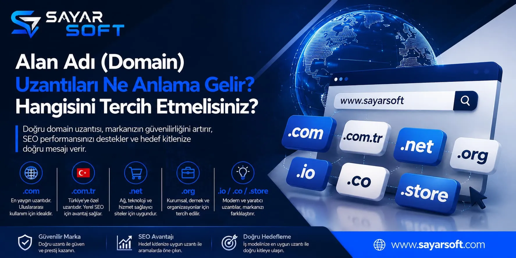 Alan Adı (Domain) Uzantıları Ne Anlama Gelir? Hangisini Tercih Etmelisiniz?
