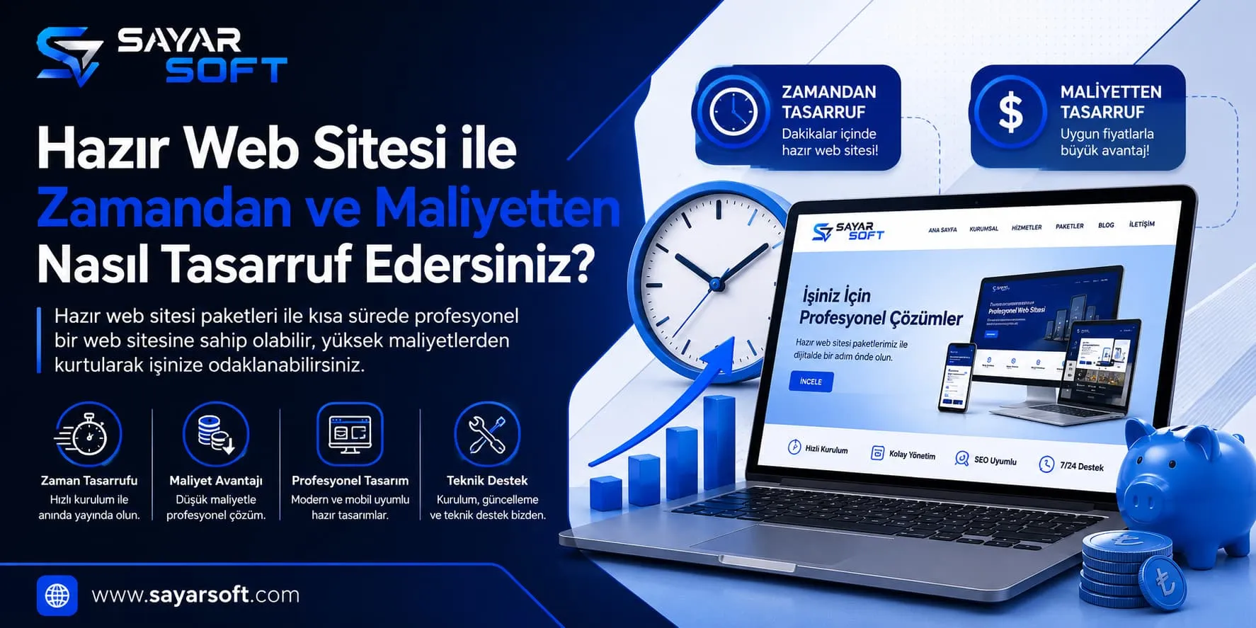  Hazır Web Sitesi ile Zamandan ve Maliyetten Nasıl Tasarruf Edersiniz?