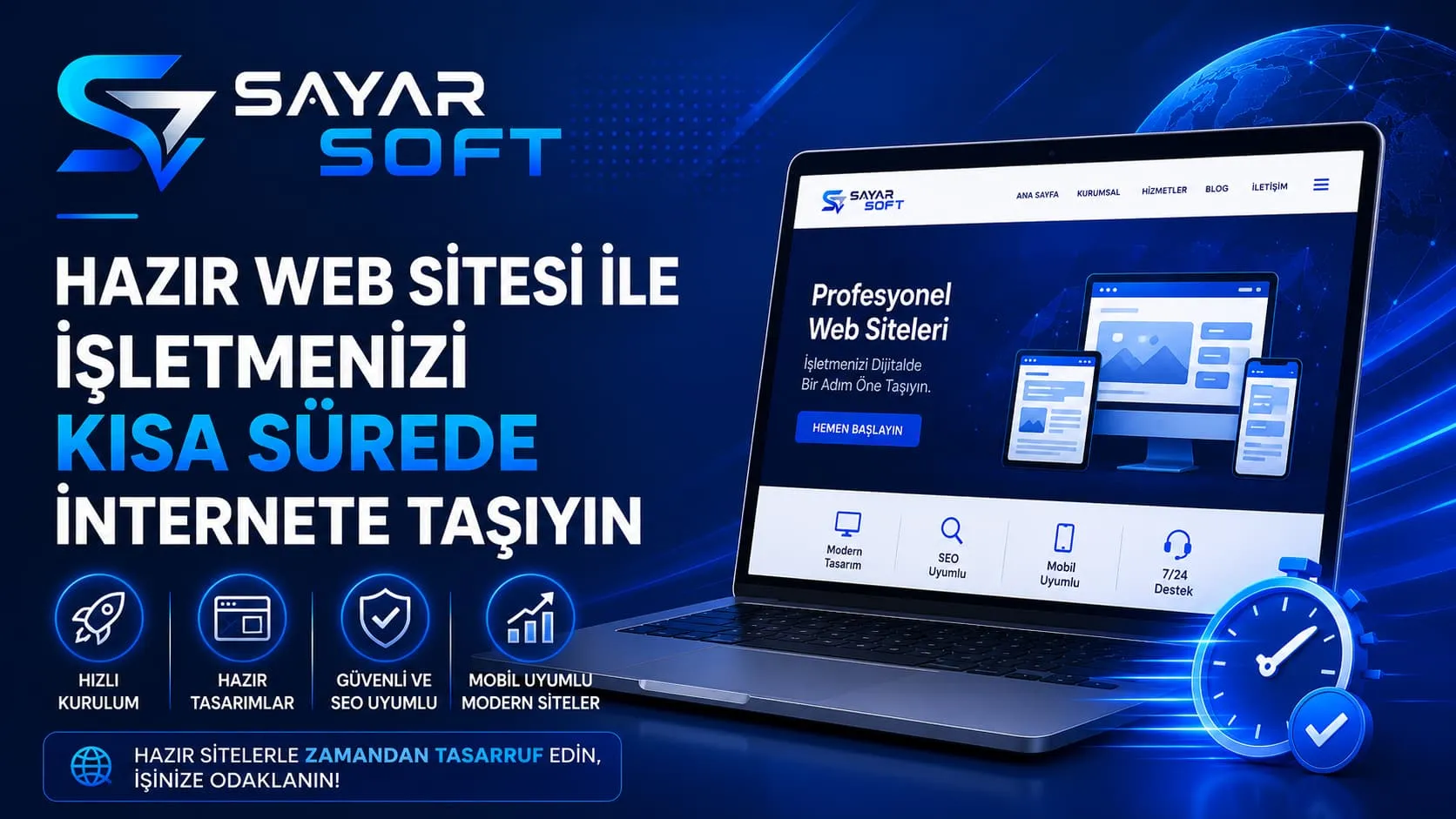 Hazır Web Sitesi ile İşletmenizi Kısa Sürede İnternete Taşıyın