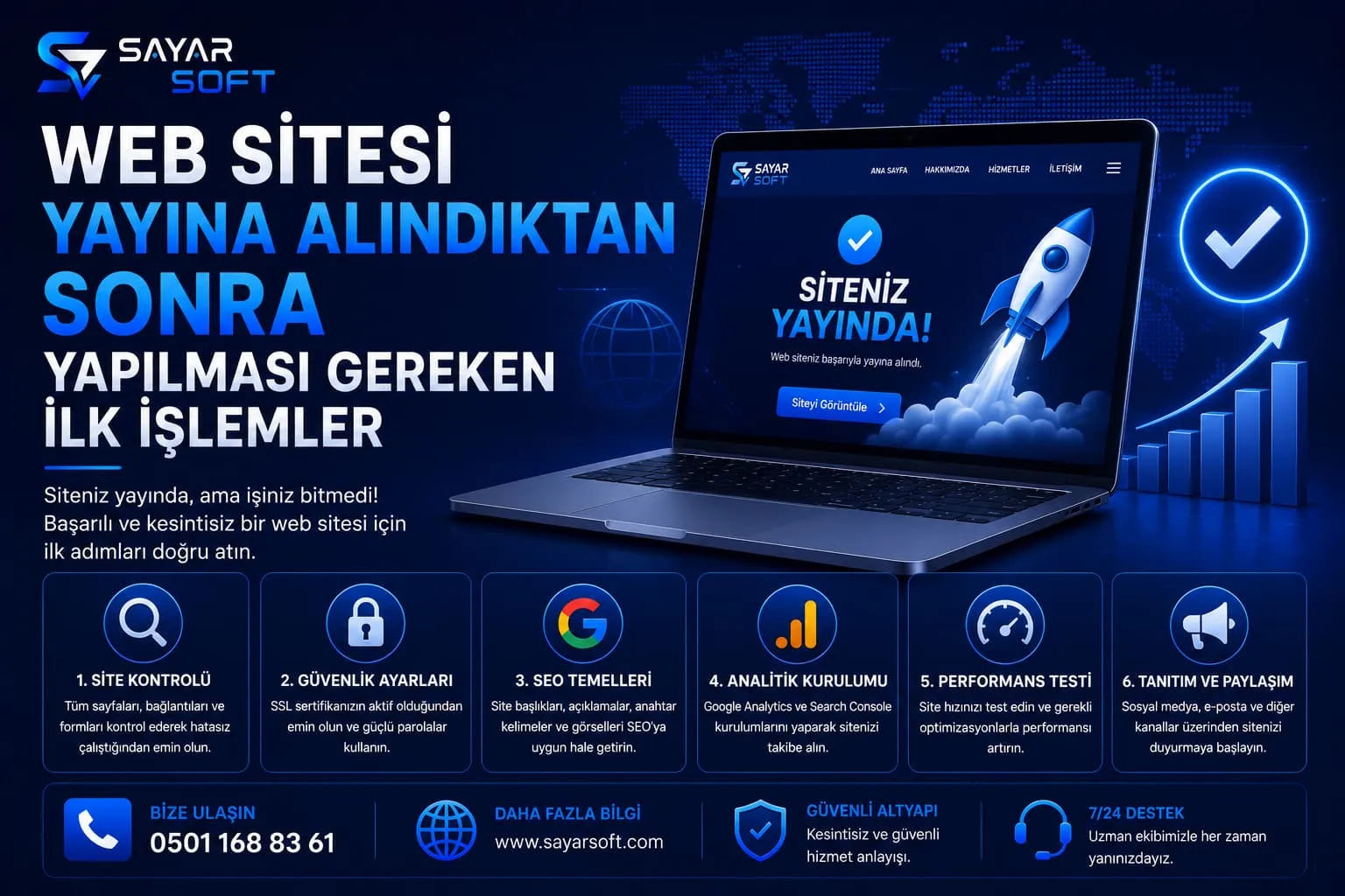 Web Sitesi Yayına Alındıktan Sonra Yapılması Gereken İlk İşlemler