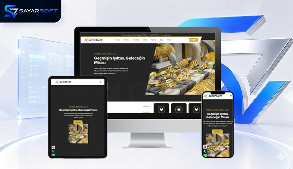 Kuyumcu ve Döviz Bürolarına Özel Hazır Web Sitesi Paketi