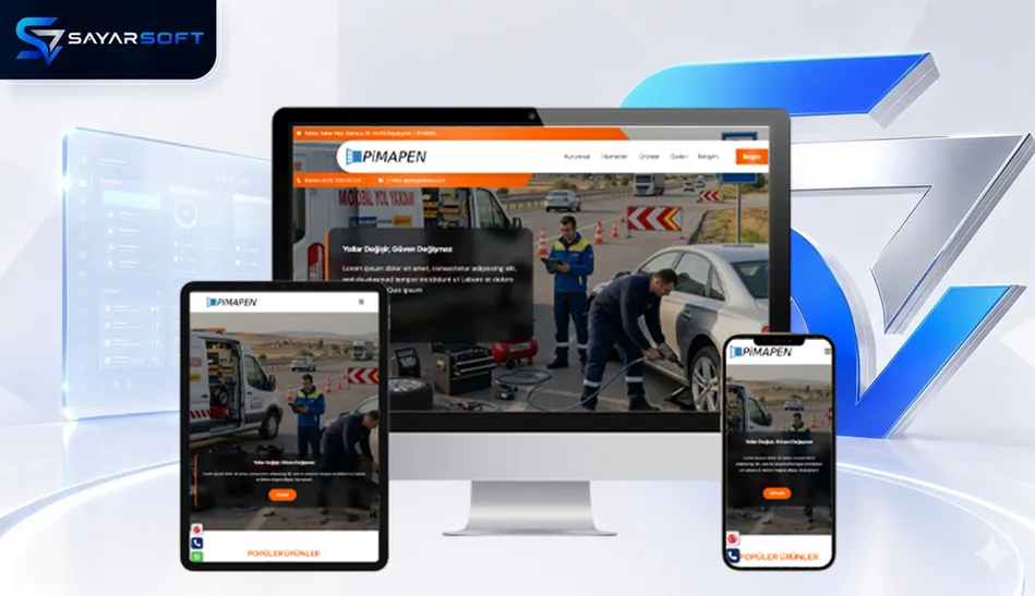 Oto Lastik Servisi ve Yol Yardım Hizmetlerine Özel Hazır Web Sitesi Paketi