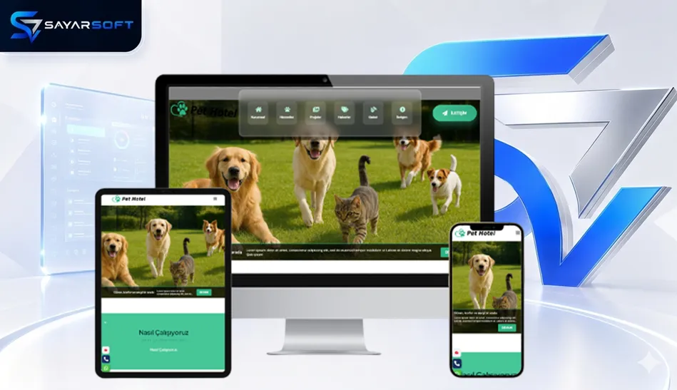 Pet Otelleri ve Veteriner Kliniklerine Özel Hazır Web Sitesi Paketi