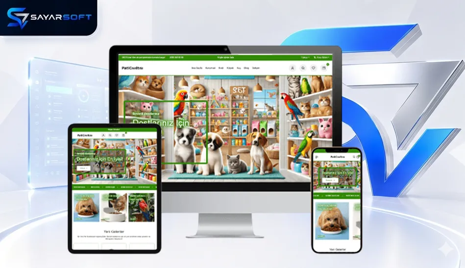 Pet Shop ve Evcil Hayvan Ürünleri E-Ticaret Web Sitesi Paketi