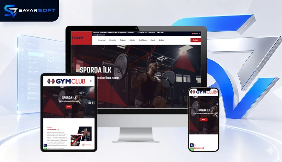 Fitness Merkezi ve Spor Salonu Web Sitesi Paketi