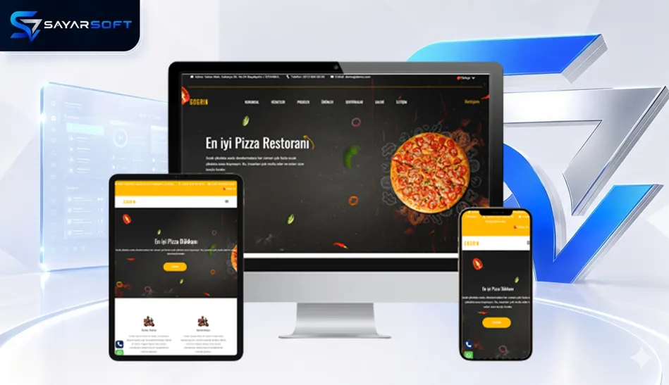Pizza Restoranı ve Paket Servis Web Sitesi Paketi