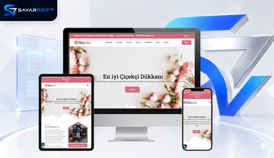 Çiçekçilik ve Online Çiçek Sipariş Web Sitesi Paketi