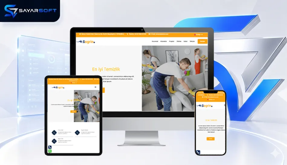Halı, Koltuk ve Profesyonel Ev Temizliği Web Sitesi Paketi