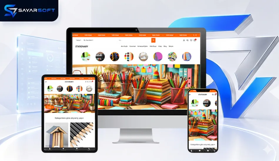 E-Ticaret Kırtasiye Ürünleri Satışı Hazır Web Sitesi Paketi