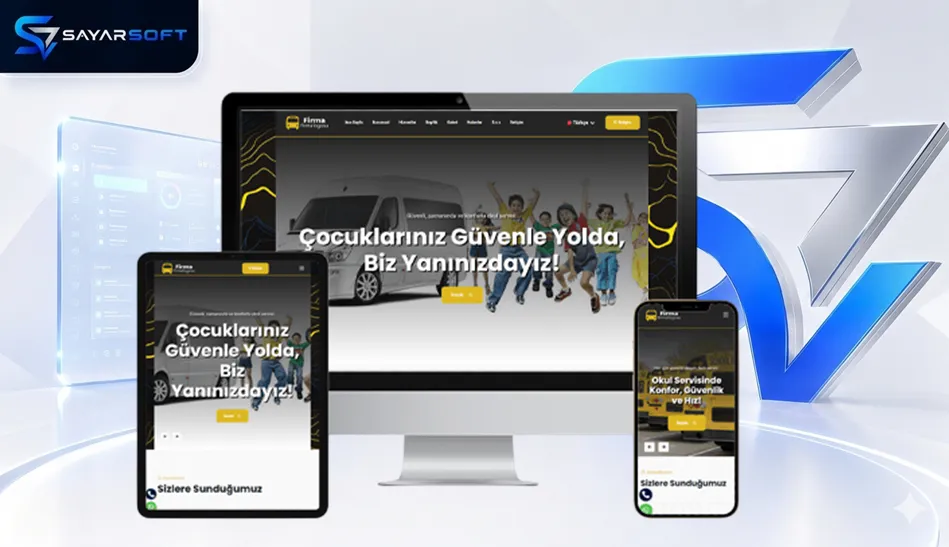 Okul Servisi ve Personel Taşımacılığı Hazır Web Sitesi Paketi