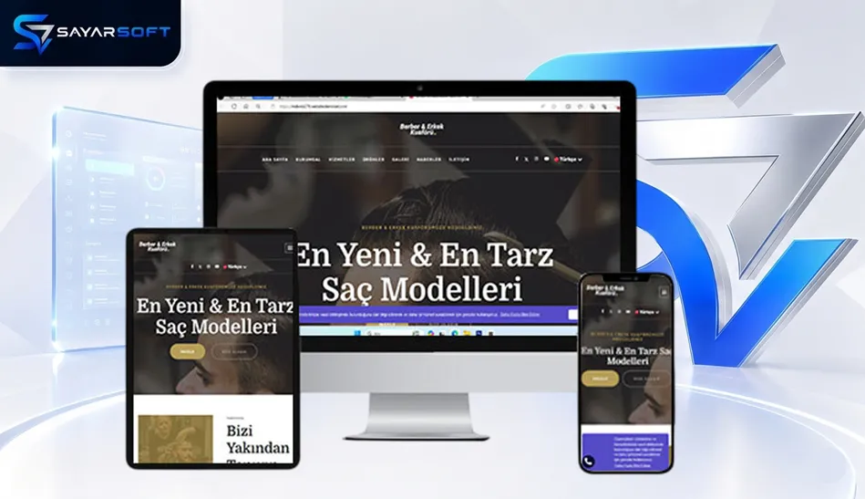 Berber Salonu Hazır Web Sitesi Paketi