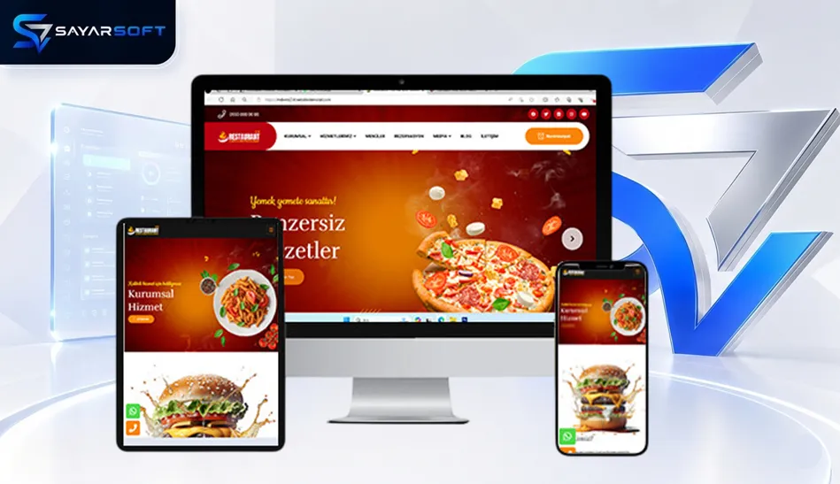 Restaurant, Cafe, Bar ve Bistro Hazır Web Sitesi Paketi