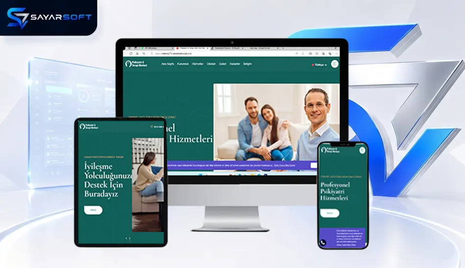 Psikiyatri ve Terapi Merkezi Hazır Web Sitesi Paketi