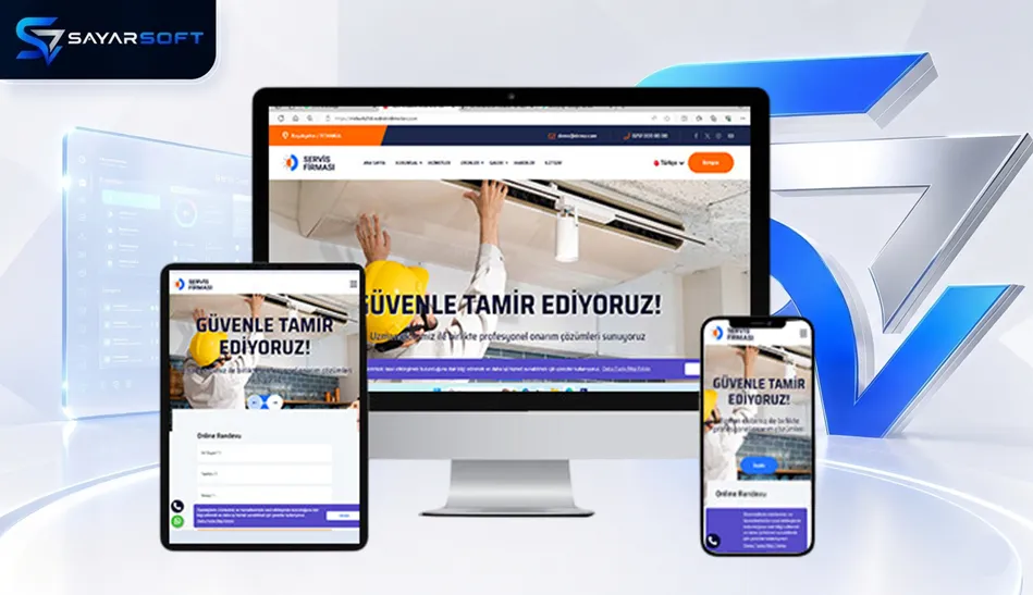 Tamir ve Bakım Servis Hizmetleri Hazır Web Sitesi Paketi