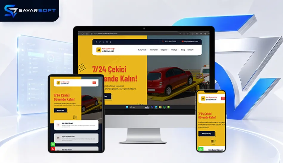 Oto Kurtarma ve Yol Yardım Hazır Web Sitesi Paketi