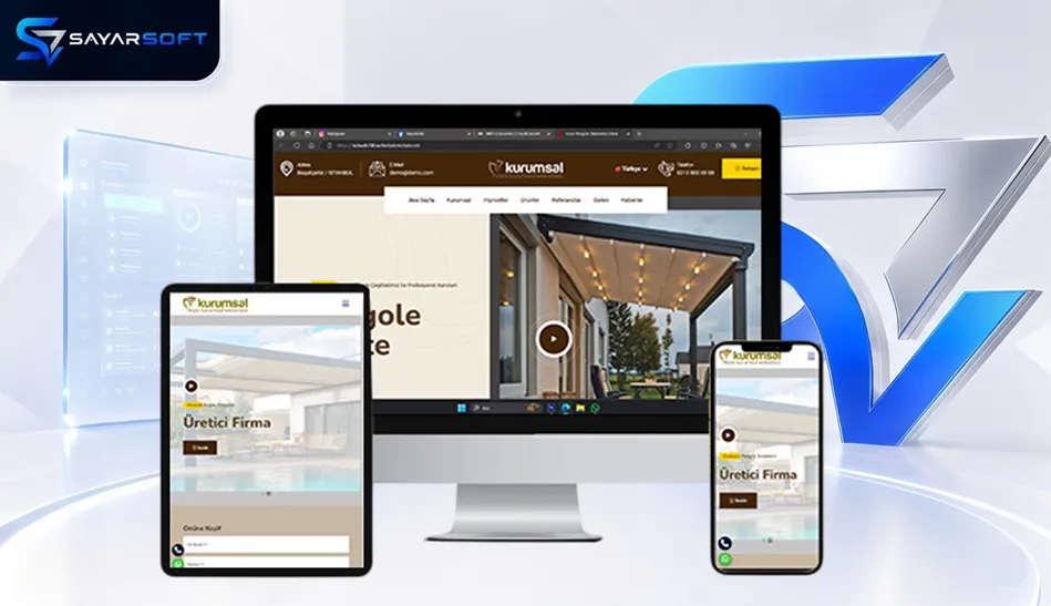 Pergola ve Tente Sistemleri Hazır Web Sitesi Paketi
