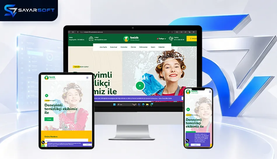 Profesyonel Temizlik Hizmetleri Hazır Web Sitesi Paketi