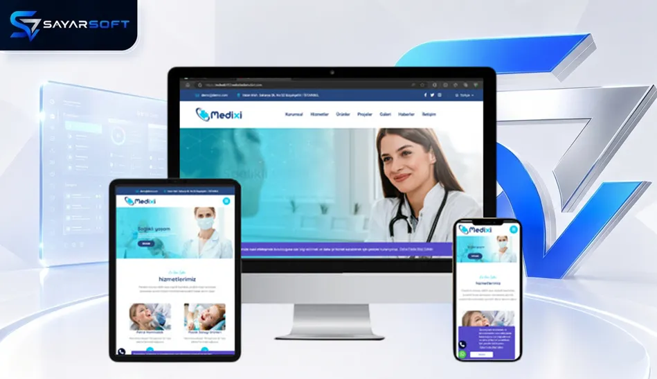 Sağlık Kuruluşu ve Tıp Merkezi Web Sitesi Paketi