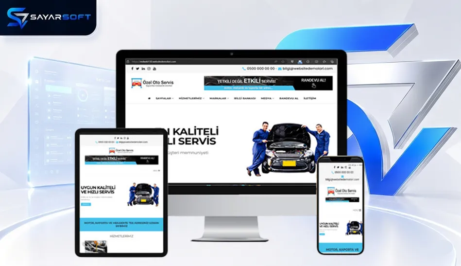 Oto Servis ve Araç Bakım Web Sitesi Paketi