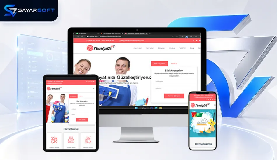 Hazır Halı Yıkama, Temizlik ve İlaçlama Web Sitesi Paketi