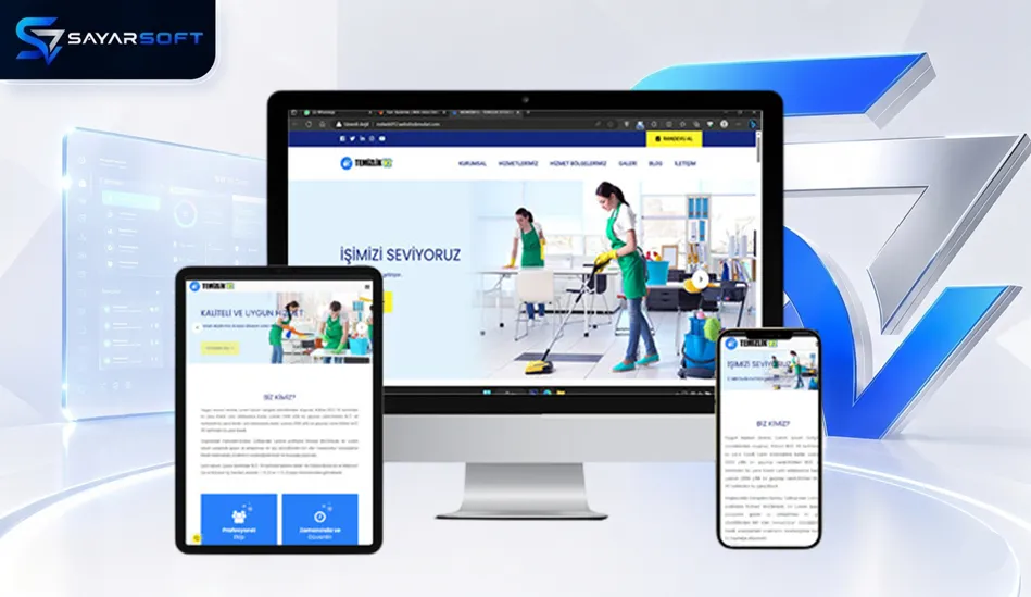 Hazır Temizlik ve Halı Yıkama Web Sitesi Paketi